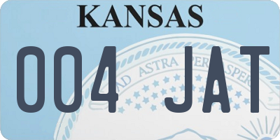 KS license plate 004JAT