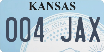 KS license plate 004JAX