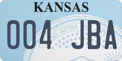 KS license plate 004JBA