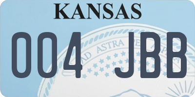 KS license plate 004JBB