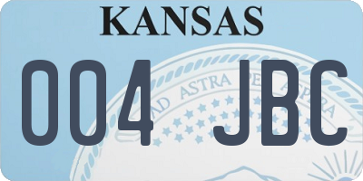 KS license plate 004JBC