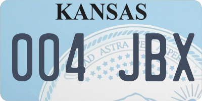 KS license plate 004JBX