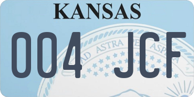 KS license plate 004JCF