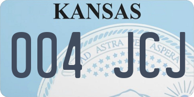 KS license plate 004JCJ