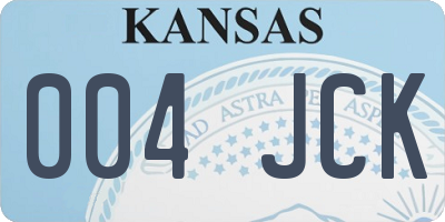 KS license plate 004JCK