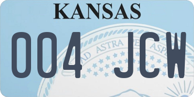 KS license plate 004JCW