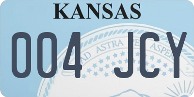 KS license plate 004JCY