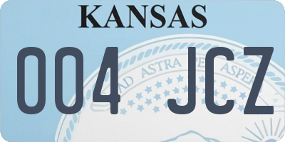 KS license plate 004JCZ