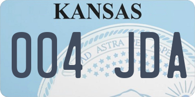 KS license plate 004JDA