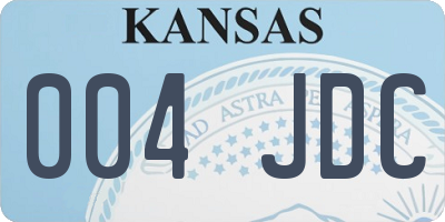 KS license plate 004JDC