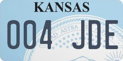 KS license plate 004JDE