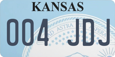 KS license plate 004JDJ
