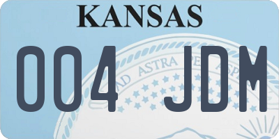 KS license plate 004JDM