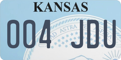 KS license plate 004JDU