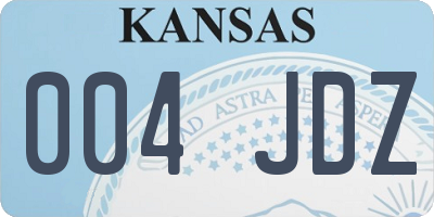 KS license plate 004JDZ