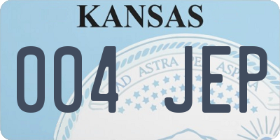 KS license plate 004JEP