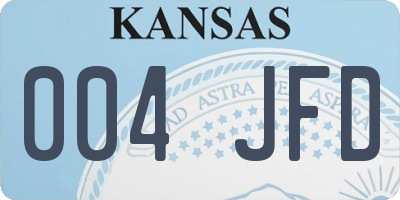 KS license plate 004JFD