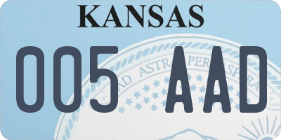 KS license plate 005AAD