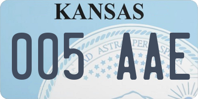 KS license plate 005AAE