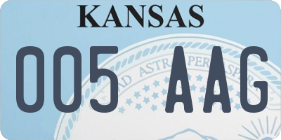 KS license plate 005AAG