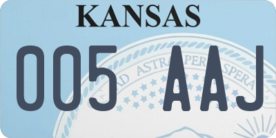 KS license plate 005AAJ