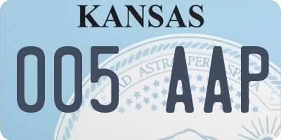 KS license plate 005AAP