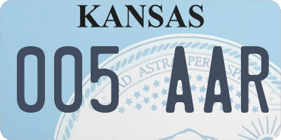 KS license plate 005AAR
