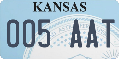 KS license plate 005AAT