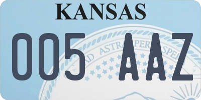KS license plate 005AAZ