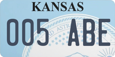 KS license plate 005ABE