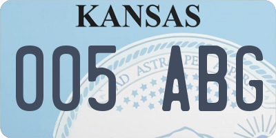 KS license plate 005ABG