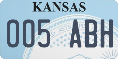 KS license plate 005ABH