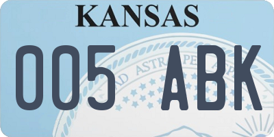 KS license plate 005ABK