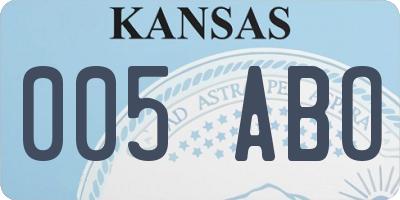 KS license plate 005ABO