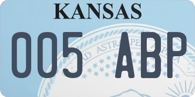 KS license plate 005ABP