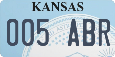 KS license plate 005ABR