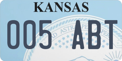 KS license plate 005ABT