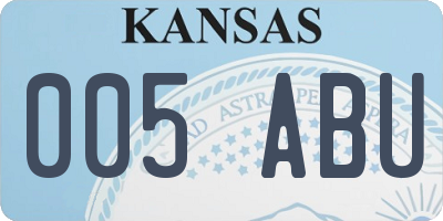 KS license plate 005ABU