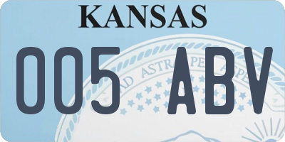 KS license plate 005ABV