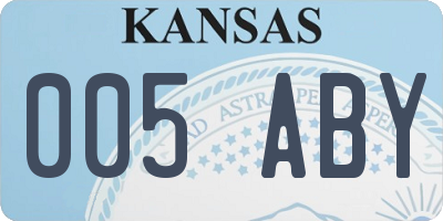 KS license plate 005ABY