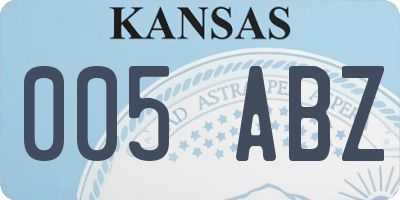 KS license plate 005ABZ