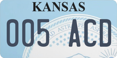 KS license plate 005ACD