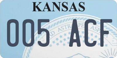 KS license plate 005ACF