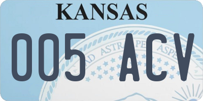 KS license plate 005ACV