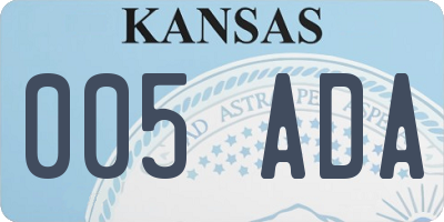 KS license plate 005ADA