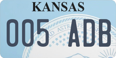 KS license plate 005ADB