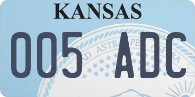 KS license plate 005ADC