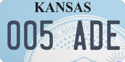 KS license plate 005ADE