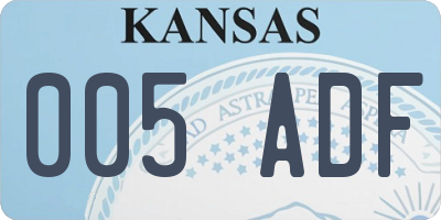 KS license plate 005ADF