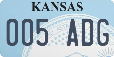 KS license plate 005ADG
